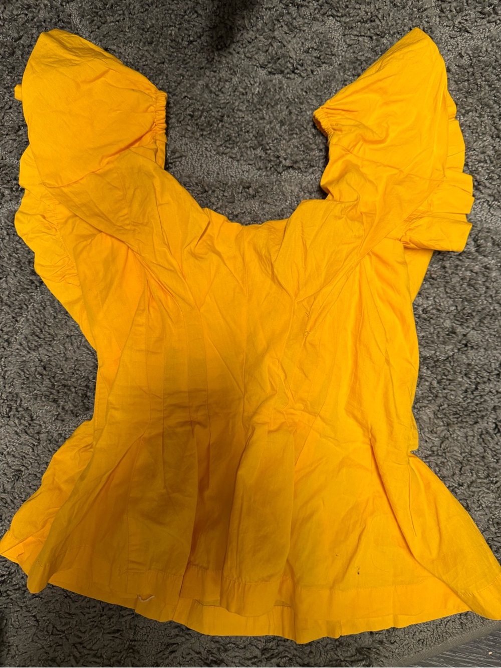 Free People Golden Yellow Ruffled Square-Neck Top - Picture 5 of 5